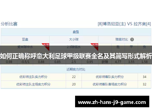 如何正确称呼意大利足球甲级联赛全名及其简写形式解析